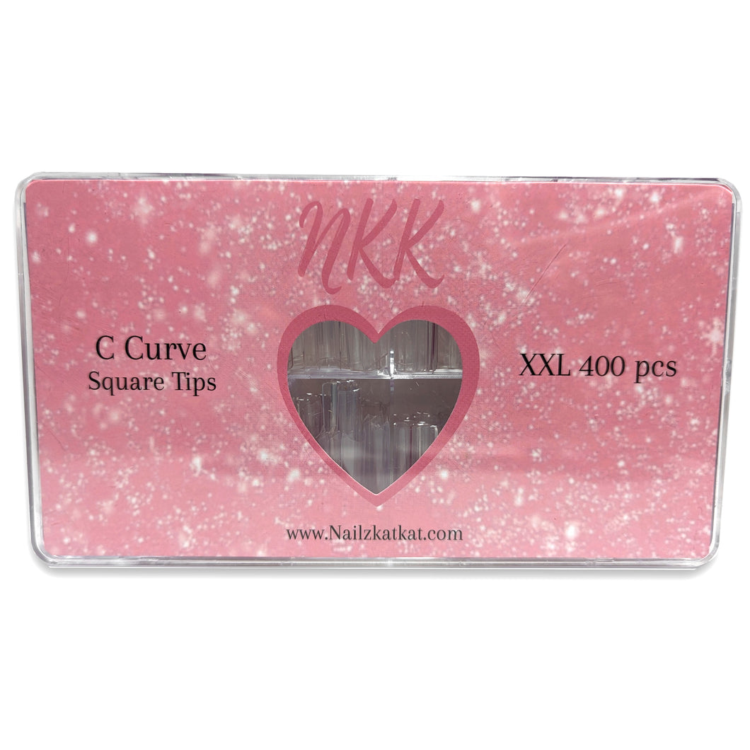 2XL C-Curve Square Half-Covered Nail Tips